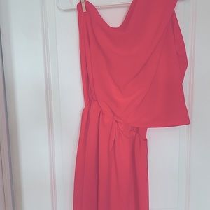 Coral one shoulder dress
